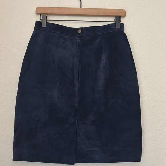 Navy suede pencil skirt by Rock Creek size s/m - Picture 2 of 3